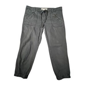 Anthropologie Hei Hei  Pants Womens 10 Gray Utility Cargo Drawstring Cotton